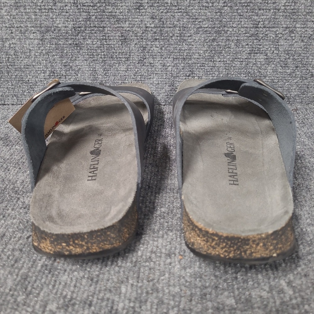 Haflinger Unisex Andrea Unlined Graphite Leather Sandals GRAPHITE EU 44/ US 11 - Picture 4 of 13